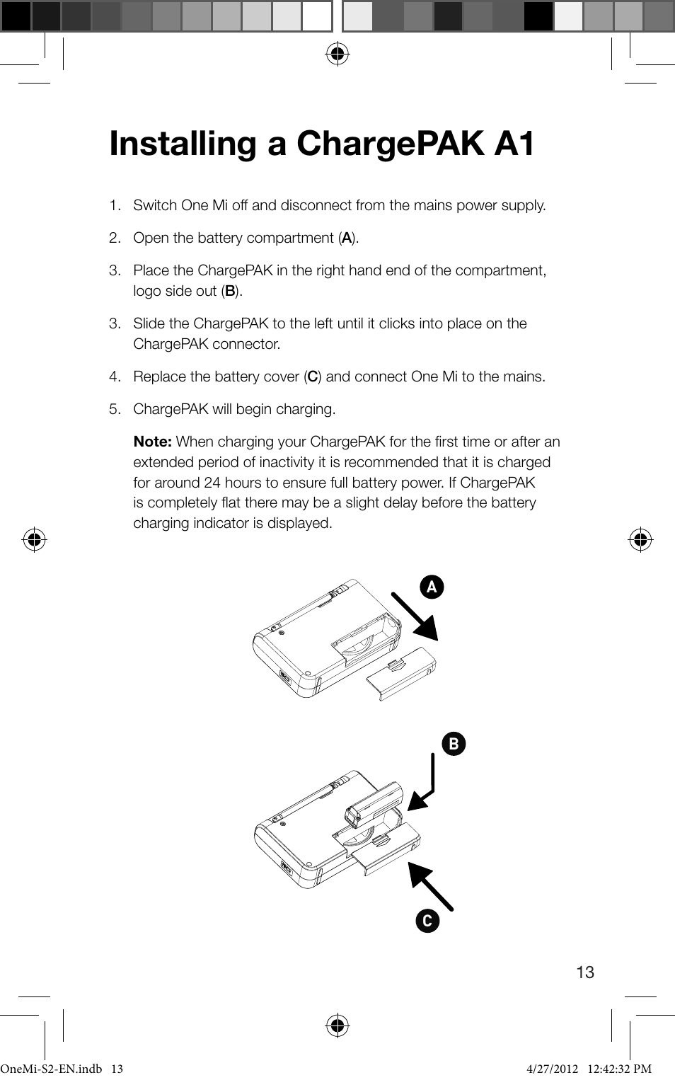 Installing a chargepak a1 | Pure ONE Mi Series 2 User Manual | Page 15 / 20