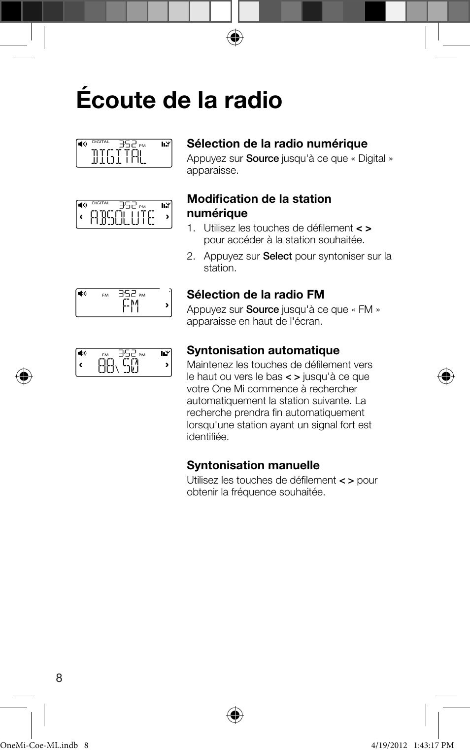 Écoute de la radio, Digital, Absolute | Pure ONE Mi User Manual | Page 40 / 92