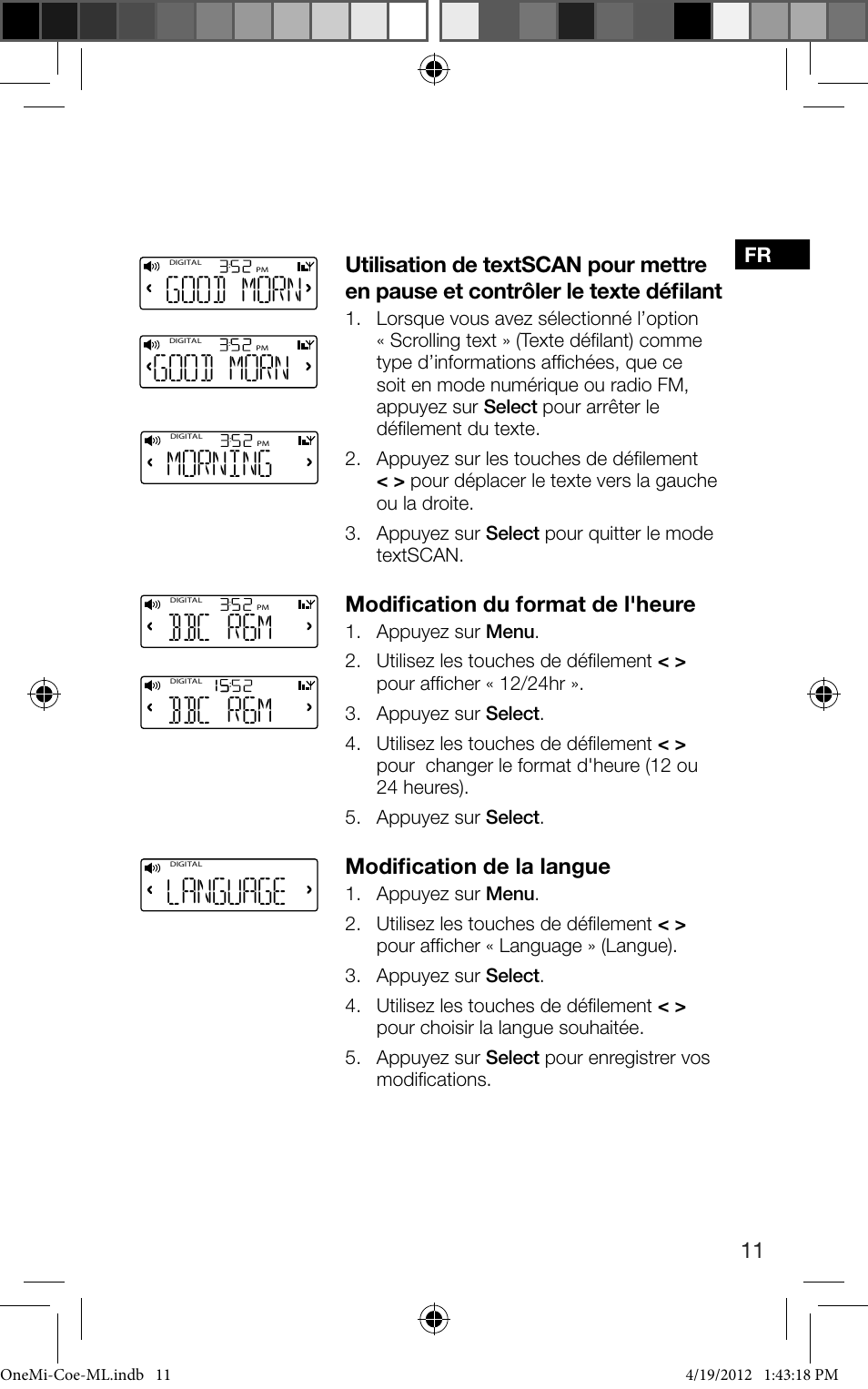 Bbc r6m, Language, Good morn | Morning | Pure ONE Mi User Manual | Page 43 / 92