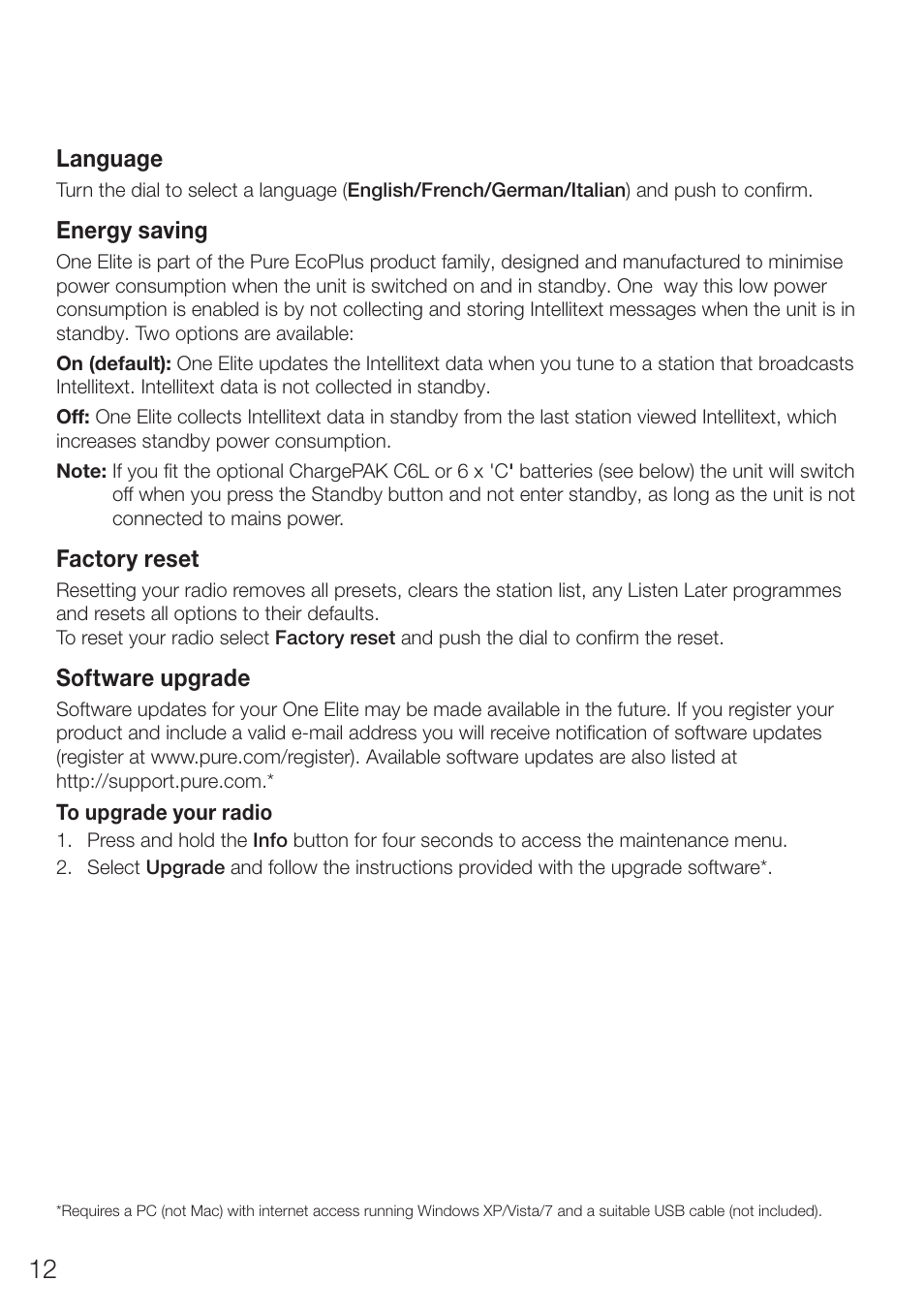 Pure ONE Elite Series 2 User Manual | Page 16 / 20