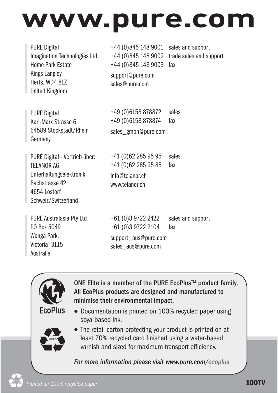 Pure ONE Elite User Manual | Page 16 / 16