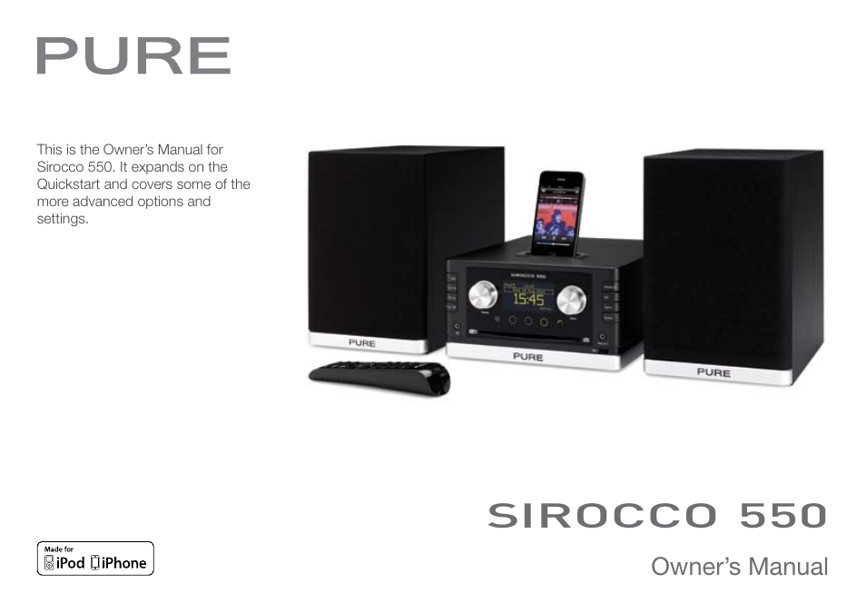 Pure Sirocco 550 - User Guide User Manual | 23 pages