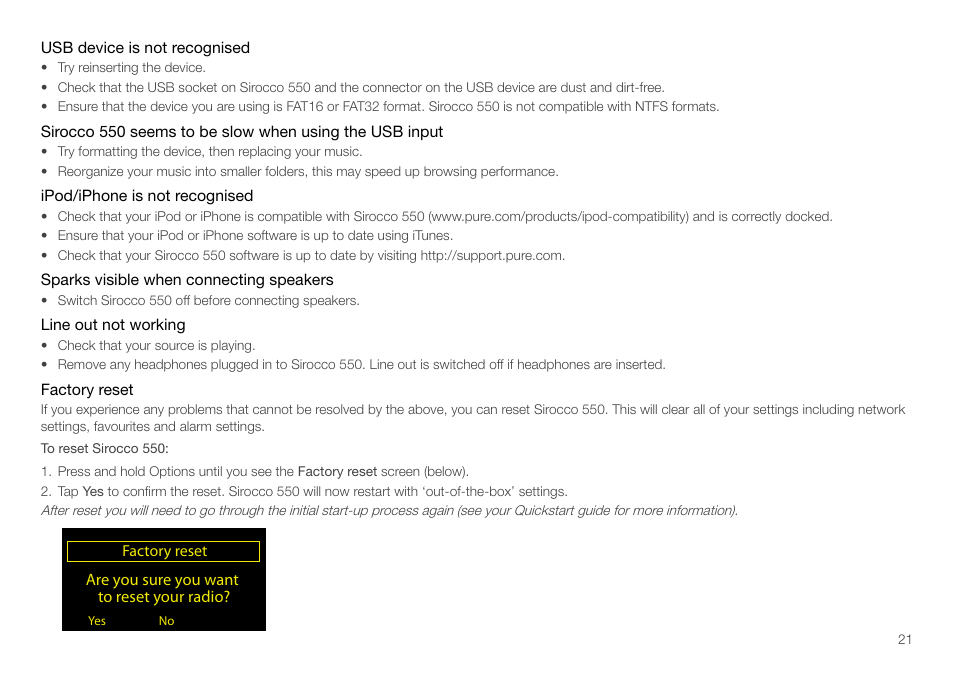 Pure Sirocco 550 - User Guide User Manual | Page 21 / 23