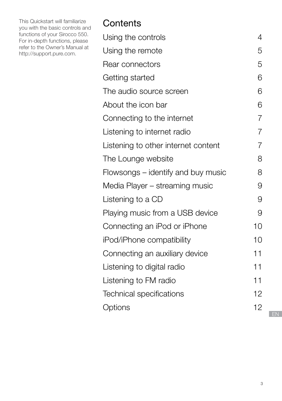 Pure Sirocco 550 - Quick Start Guide User Manual | Page 3 / 14