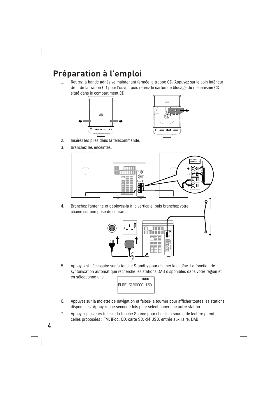Préparation à l’emploi, Da4b8a>22 | Pure Sirocco 150 User Manual | Page 34 / 88
