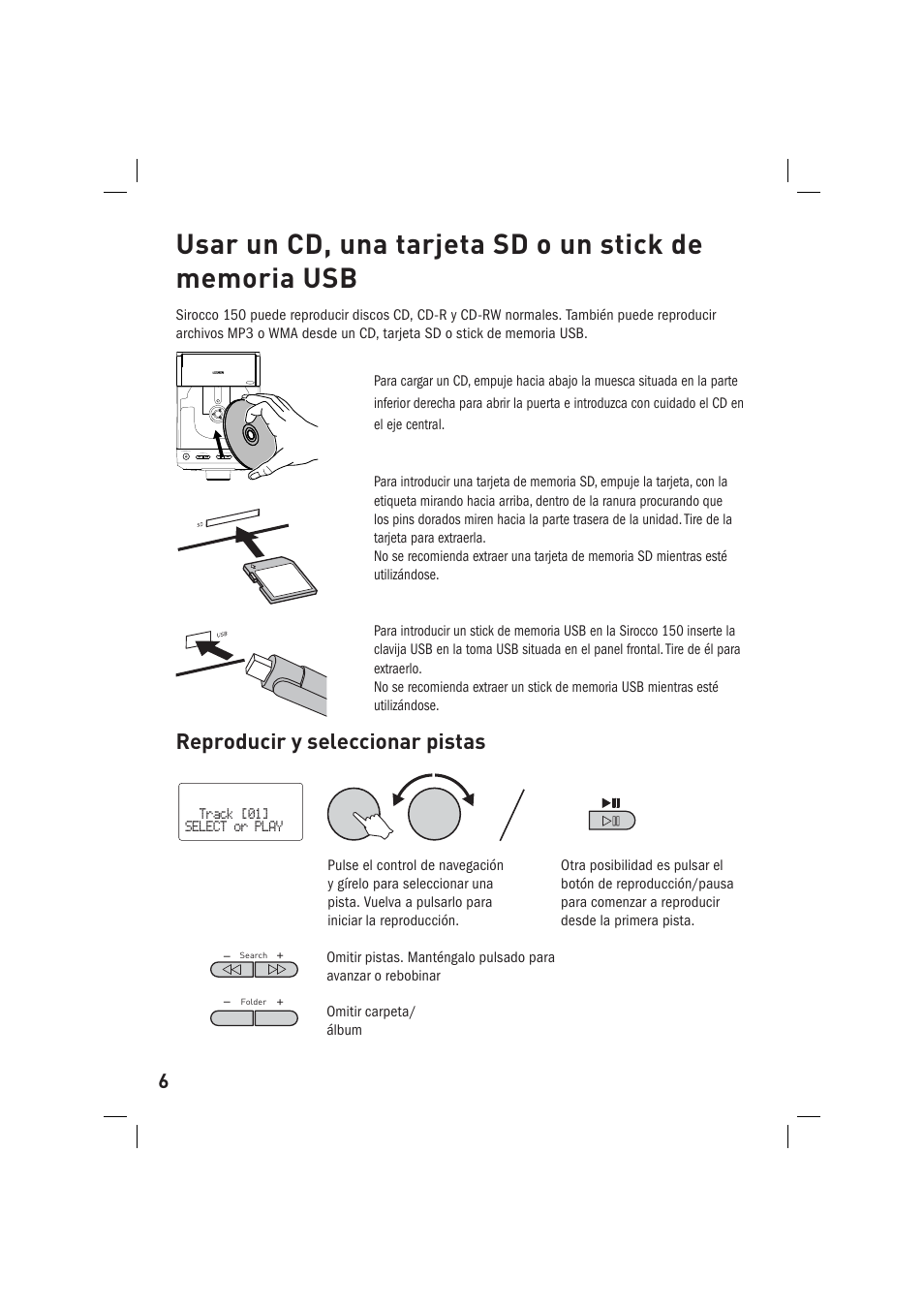 Reproducir y seleccionar pistas | Pure Sirocco 150 User Manual | Page 78 / 88