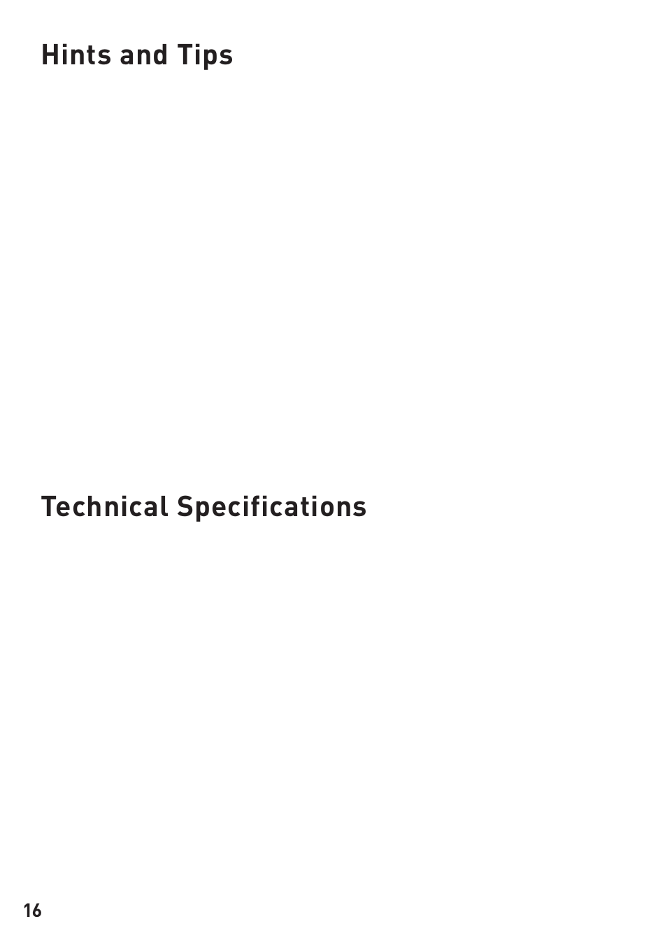 Hints and tips, Technical specifications | Pure Legato 2 User Manual | Page 18 / 20