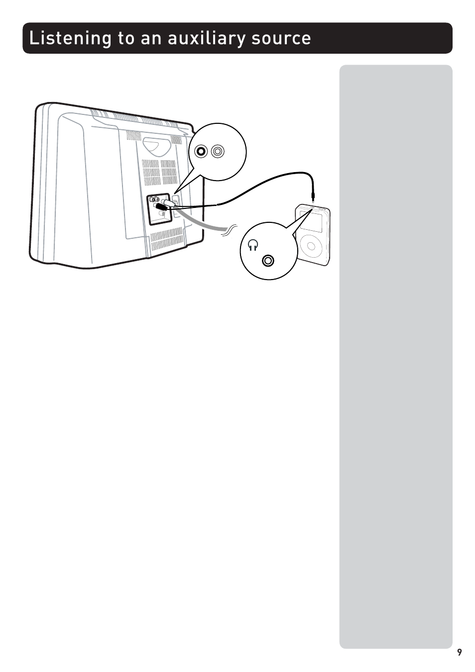 Listening to an auxiliary source | Pure DTM-300 - User Guide User Manual | Page 11 / 16
