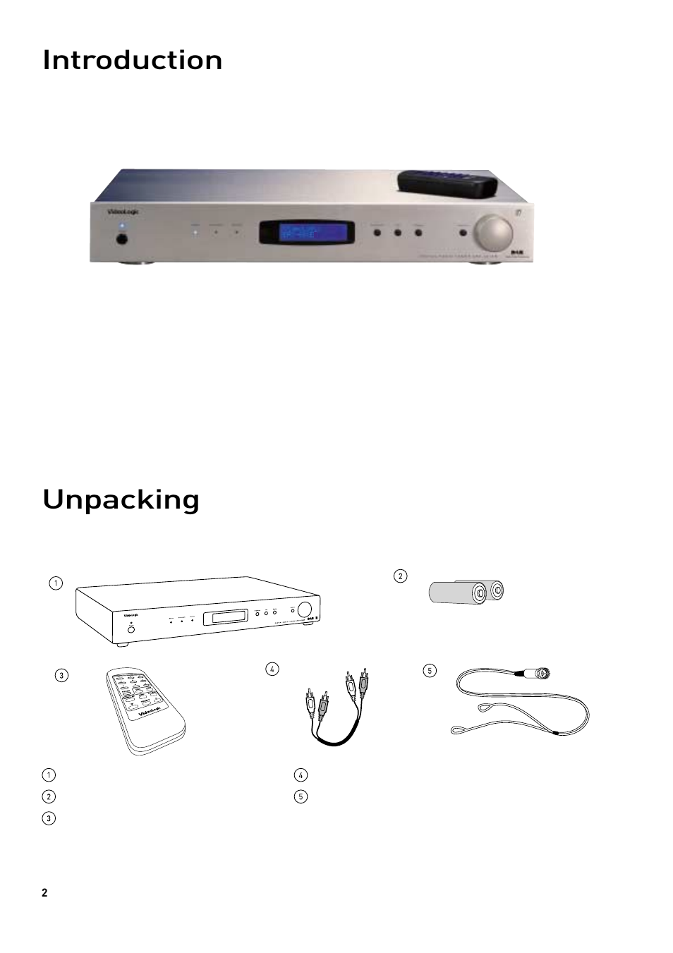 Unpacking, Introduction | Pure DRX-601 series tuners User Manual | Page 4 / 15
