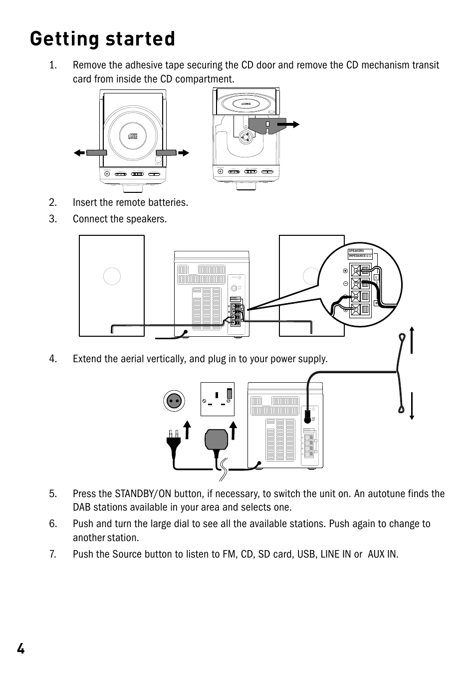 Getting started, Open/close | Pure DMX-25 User Manual | Page 6 / 14