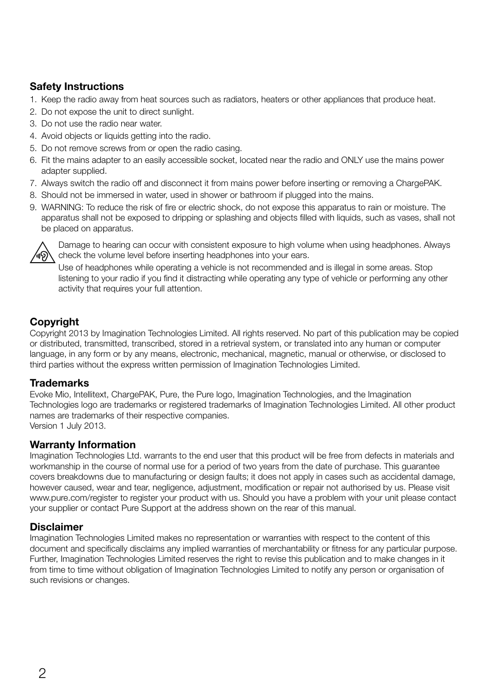 Pure Evoke Mio Deutsche Grammophon User Manual | Page 4 / 112