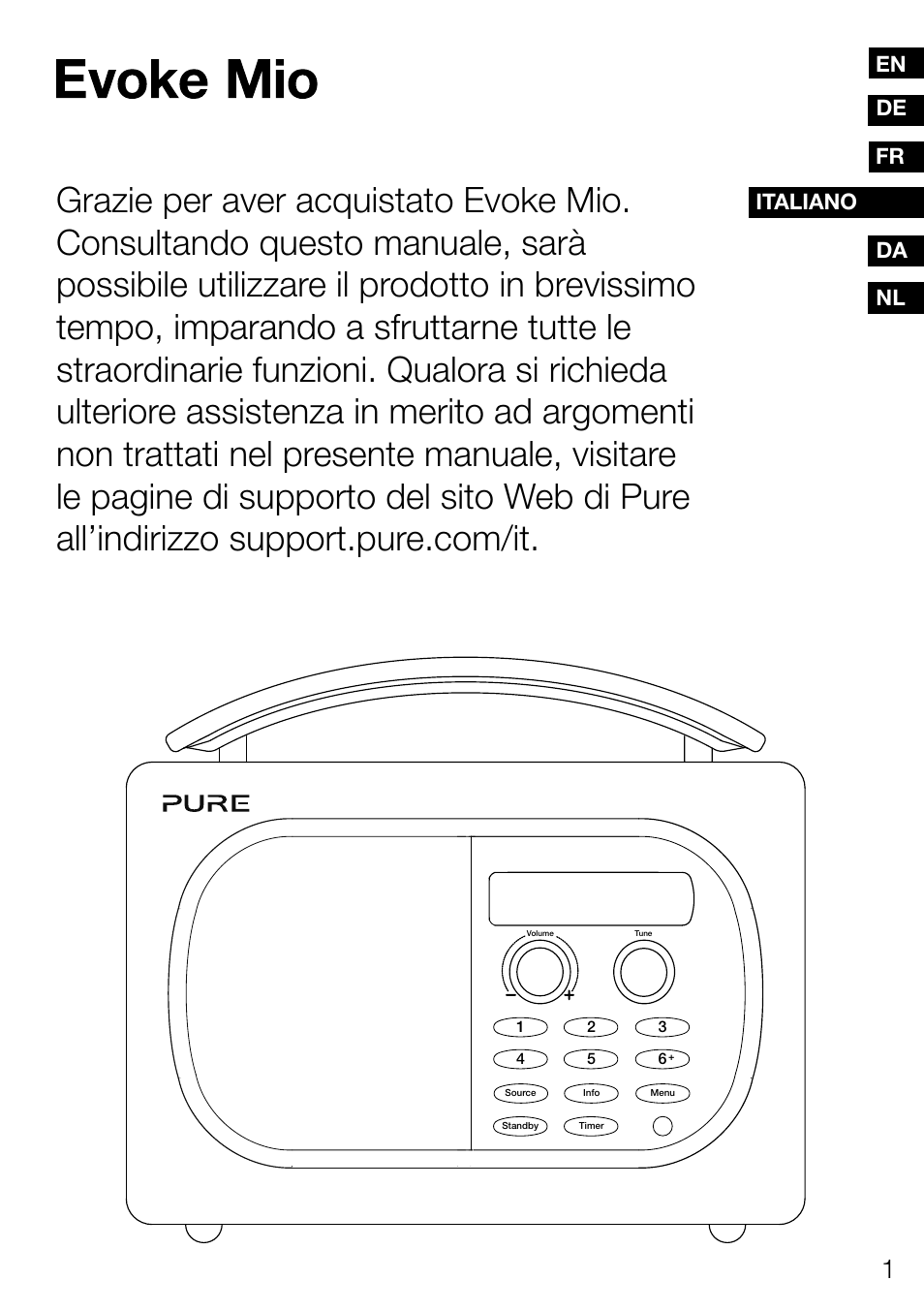 Italiano es nl da es de es fr es en | Pure Evoke Mio Deutsche Grammophon User Manual | Page 57 / 112