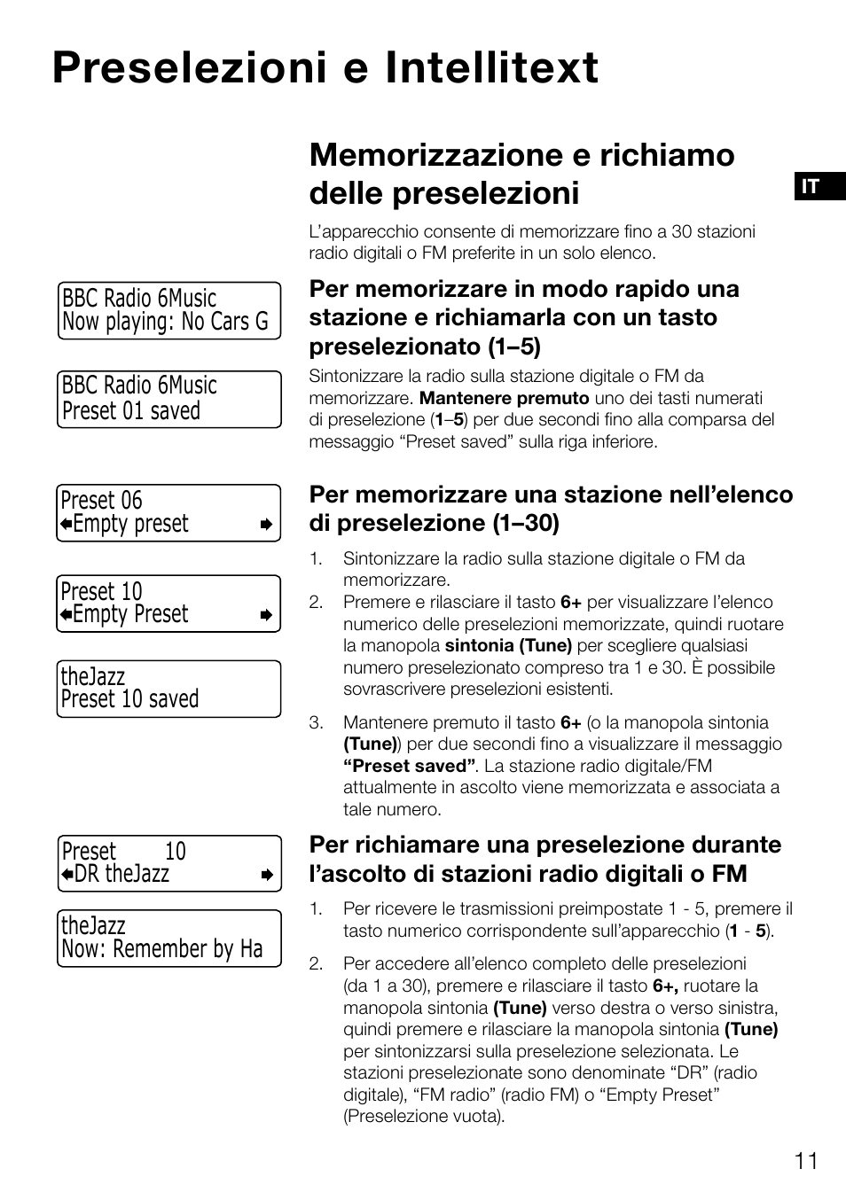 Preselezioni e intellitext, Now: remember by ha thejazz dr thejazz preset 10 | Pure Evoke Mio Deutsche Grammophon User Manual | Page 67 / 112