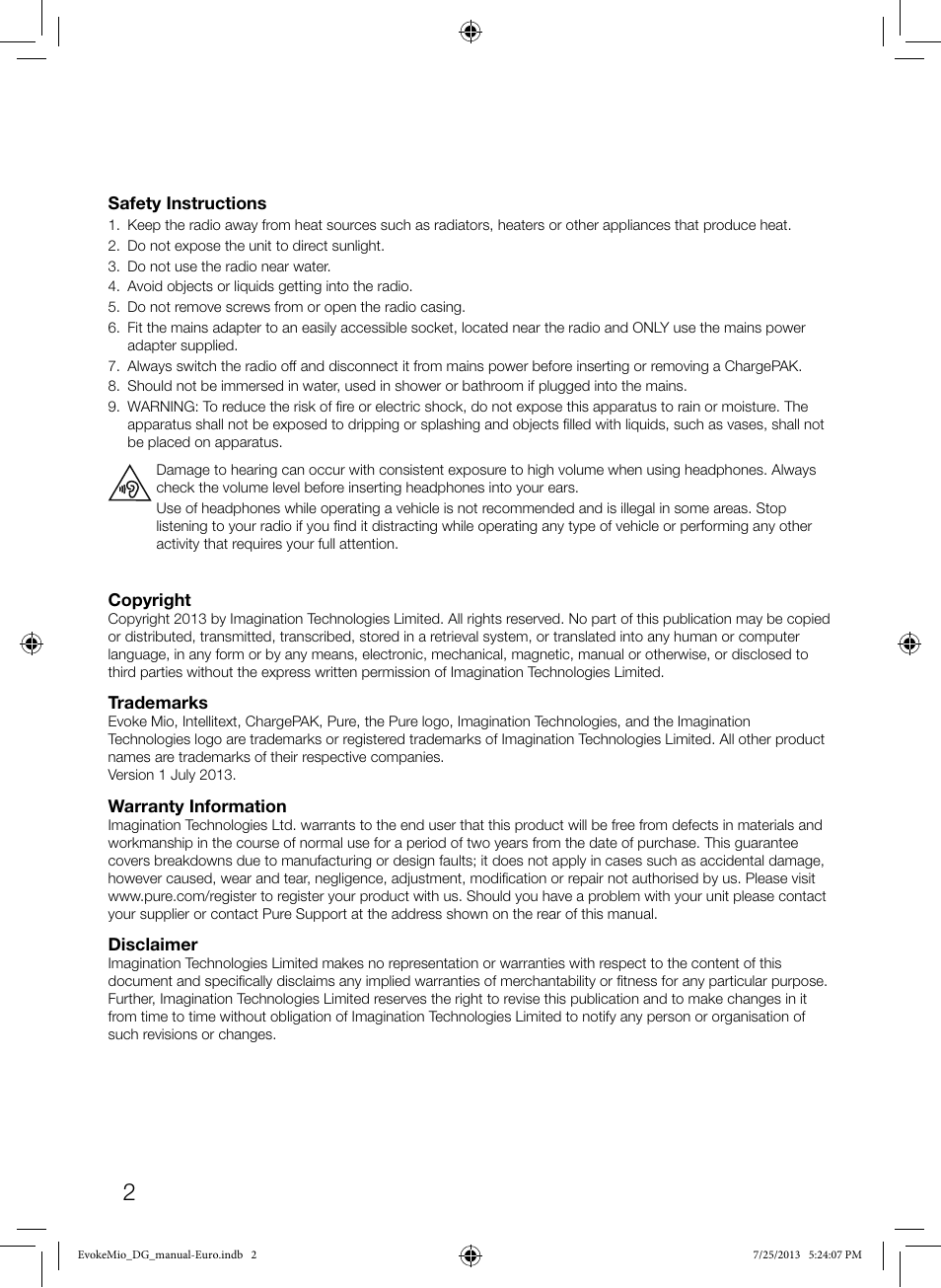 Pure Evoke Mio User Manual | Page 4 / 22