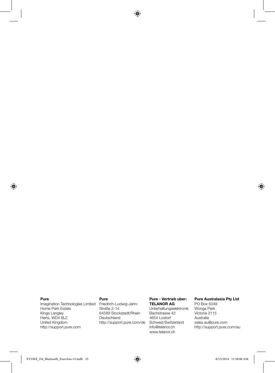 Pure Evoke D4 with Bluetooth User Manual | Page 135 / 136