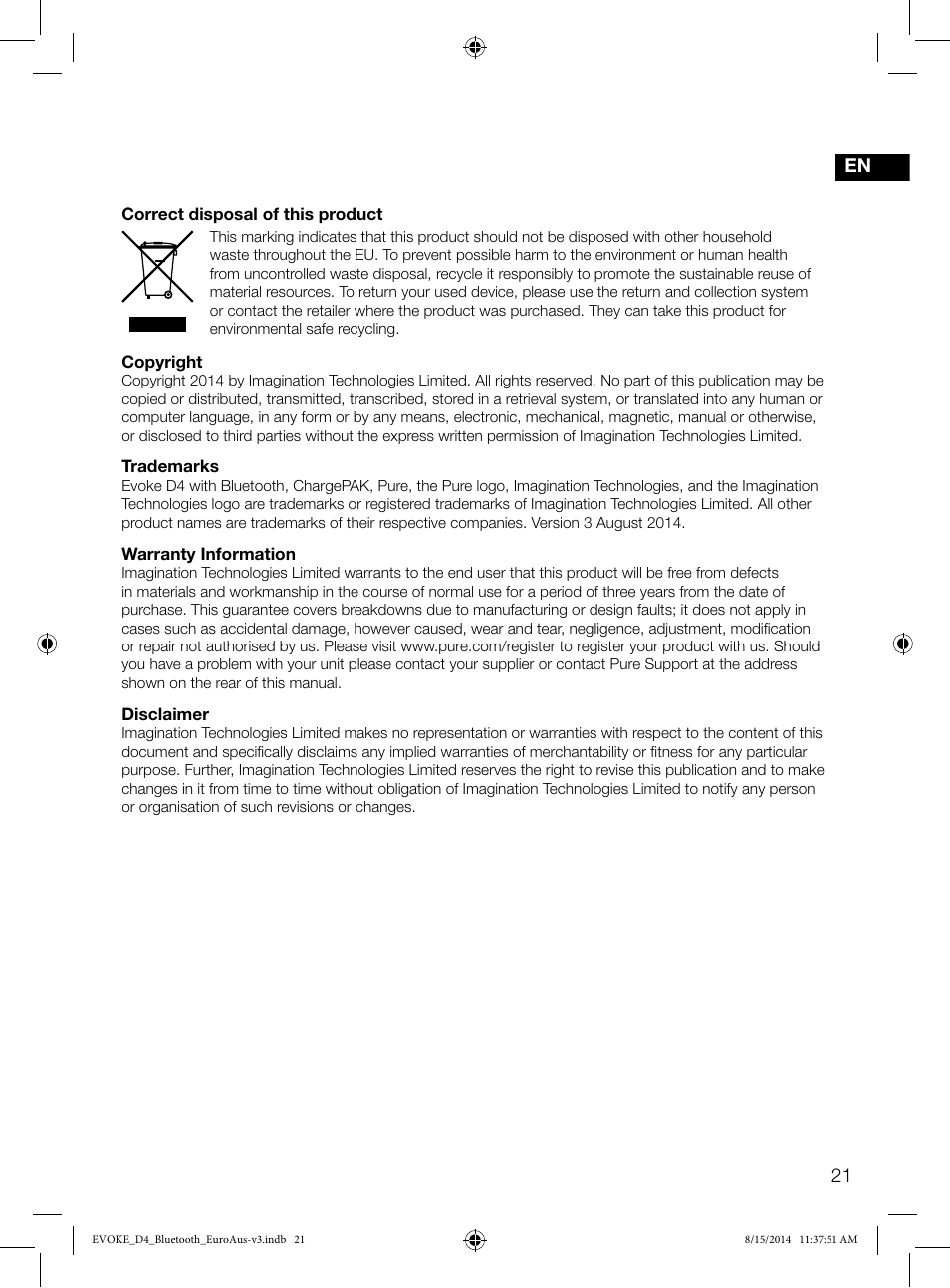 Pure Evoke D4 with Bluetooth User Manual | Page 23 / 136