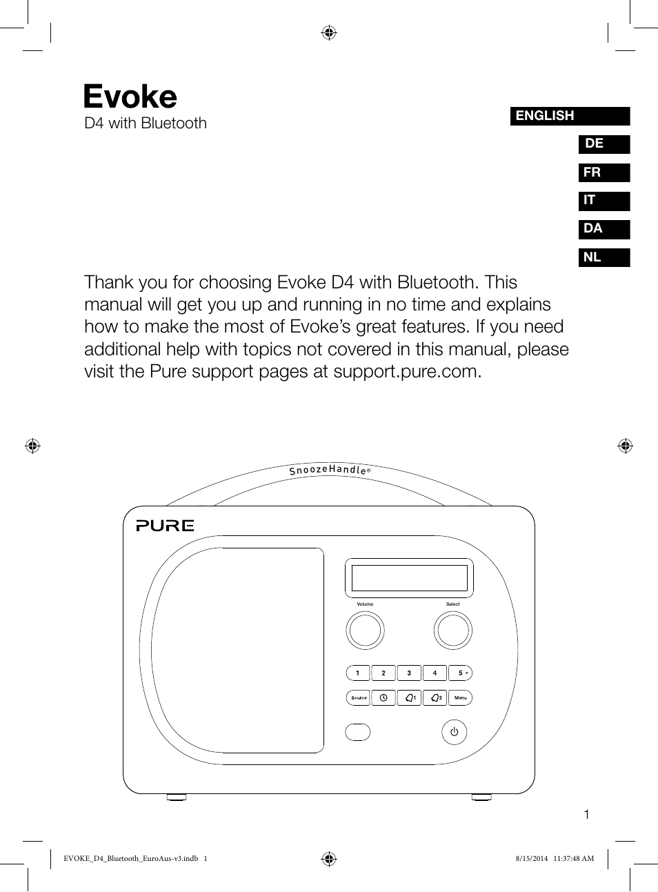 D4 with bluetooth | Pure Evoke D4 with Bluetooth User Manual | Page 3 / 136