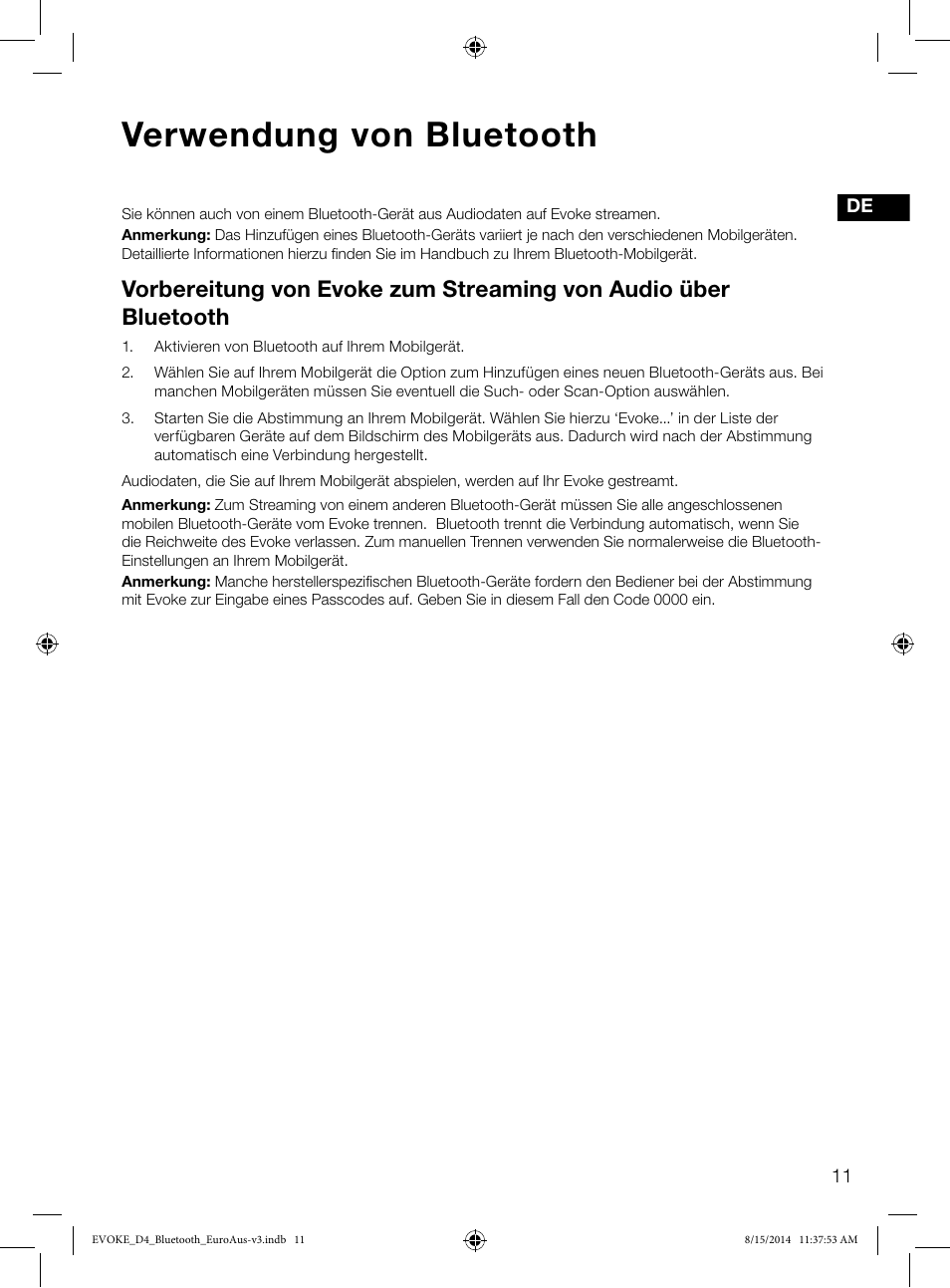 Verwendung von bluetooth | Pure Evoke D4 with Bluetooth User Manual | Page 35 / 136