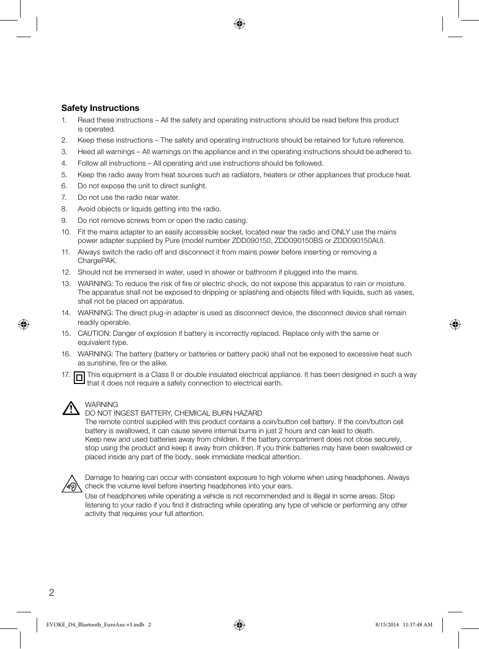 Pure Evoke D4 with Bluetooth User Manual | Page 4 / 136