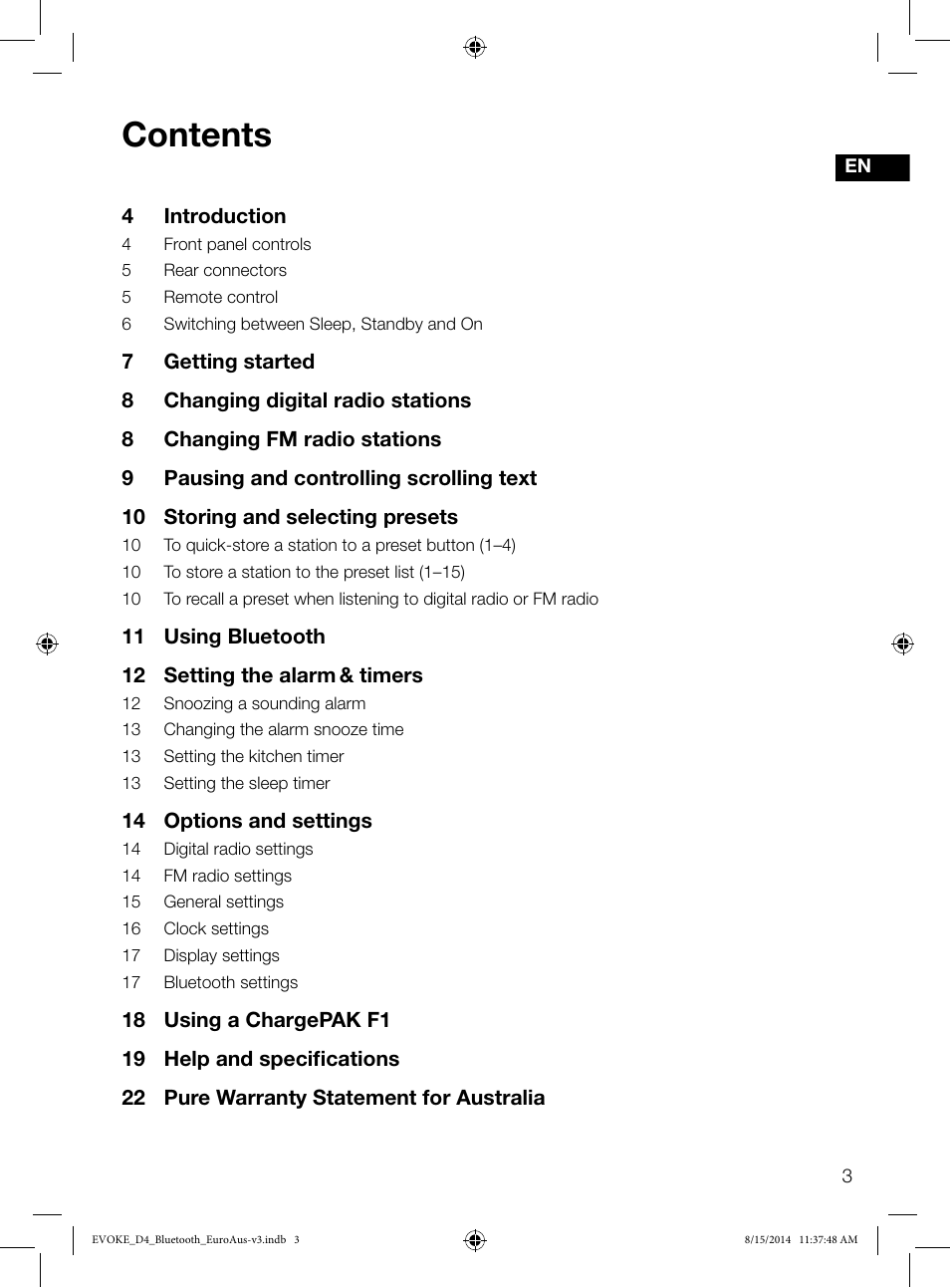 Pure Evoke D4 with Bluetooth User Manual | Page 5 / 136