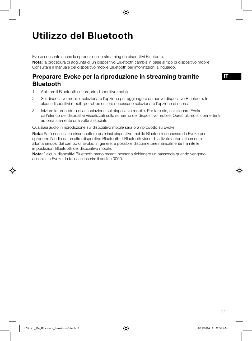Utilizzo del bluetooth | Pure Evoke D4 with Bluetooth User Manual | Page 79 / 136