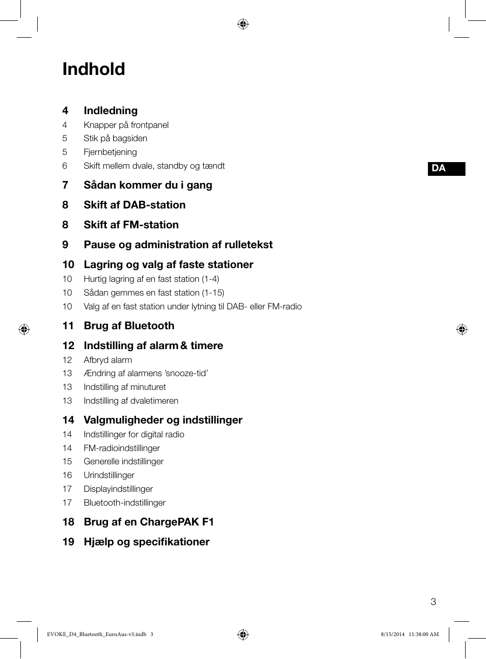 Indhold | Pure Evoke D4 with Bluetooth User Manual | Page 93 / 136