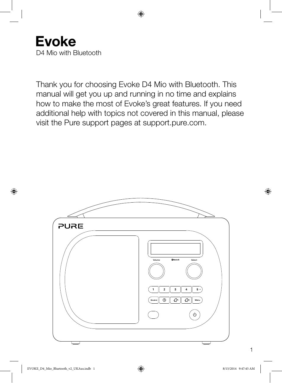 D4 mio with bluetooth | Pure Evoke D4 Mio with Bluetooth User Manual | Page 3 / 28
