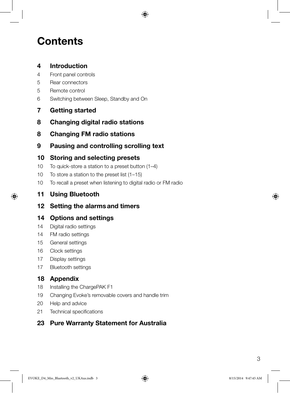 Pure Evoke D4 Mio with Bluetooth User Manual | Page 5 / 28