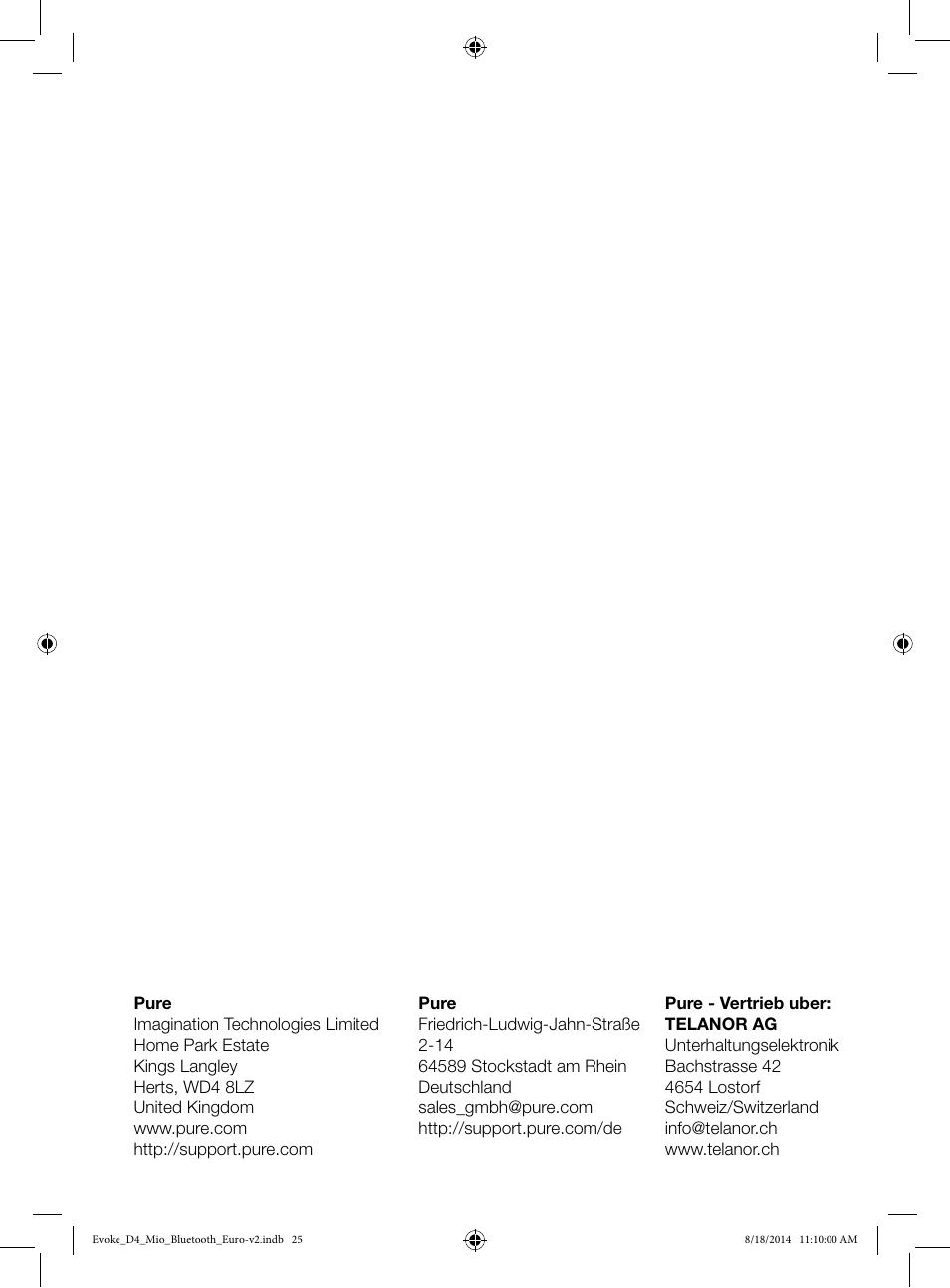 Pure Evoke D4 Mio with Bluetooth User Manual | Page 115 / 116