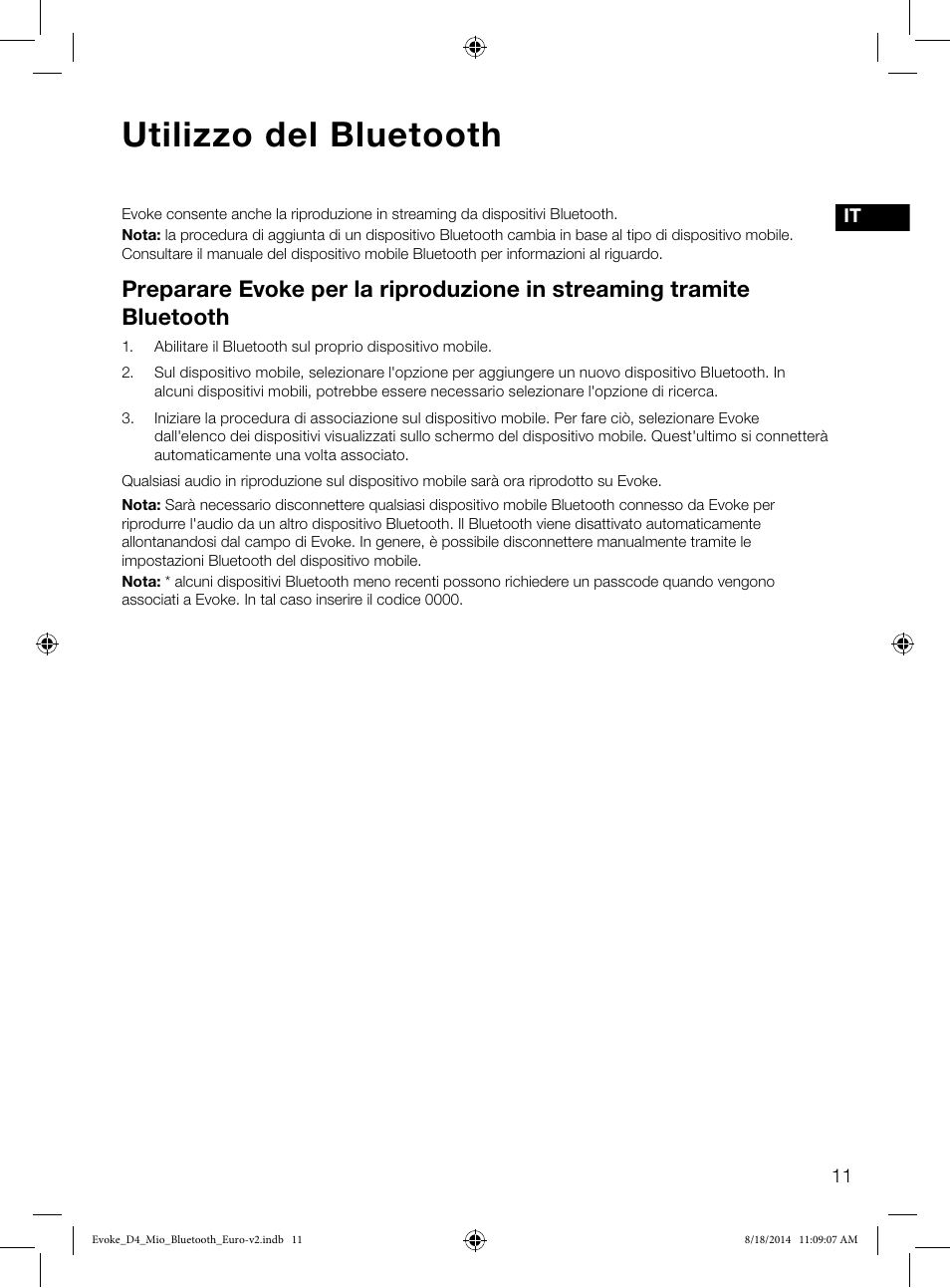 Utilizzo del bluetooth | Pure Evoke D4 Mio with Bluetooth User Manual | Page 57 / 116