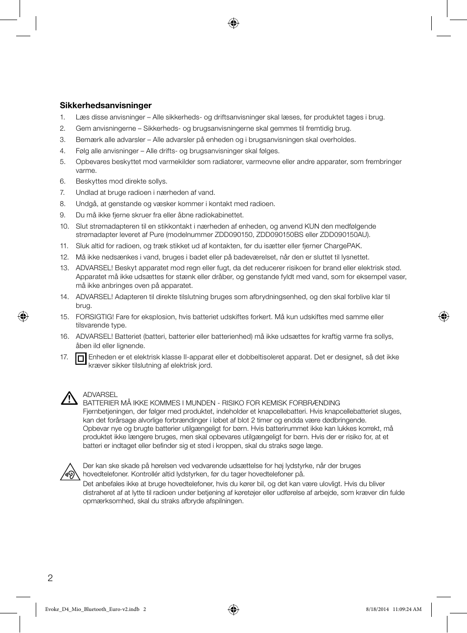 Pure Evoke D4 Mio with Bluetooth User Manual | Page 70 / 116