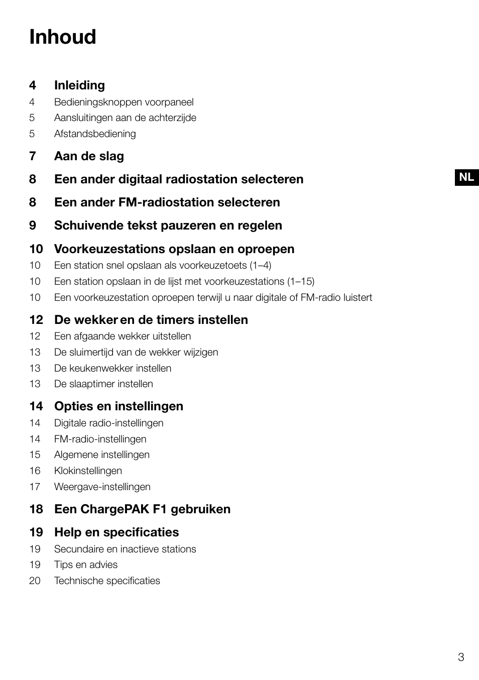 Inhoud | Pure Evoke D4 User Manual | Page 105 / 124