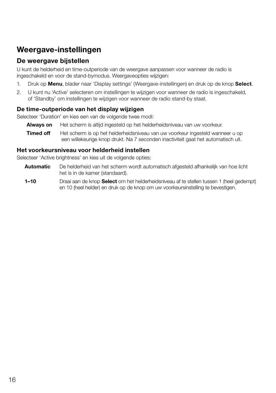 Weergave-instellingen | Pure Evoke D4 User Manual | Page 118 / 124