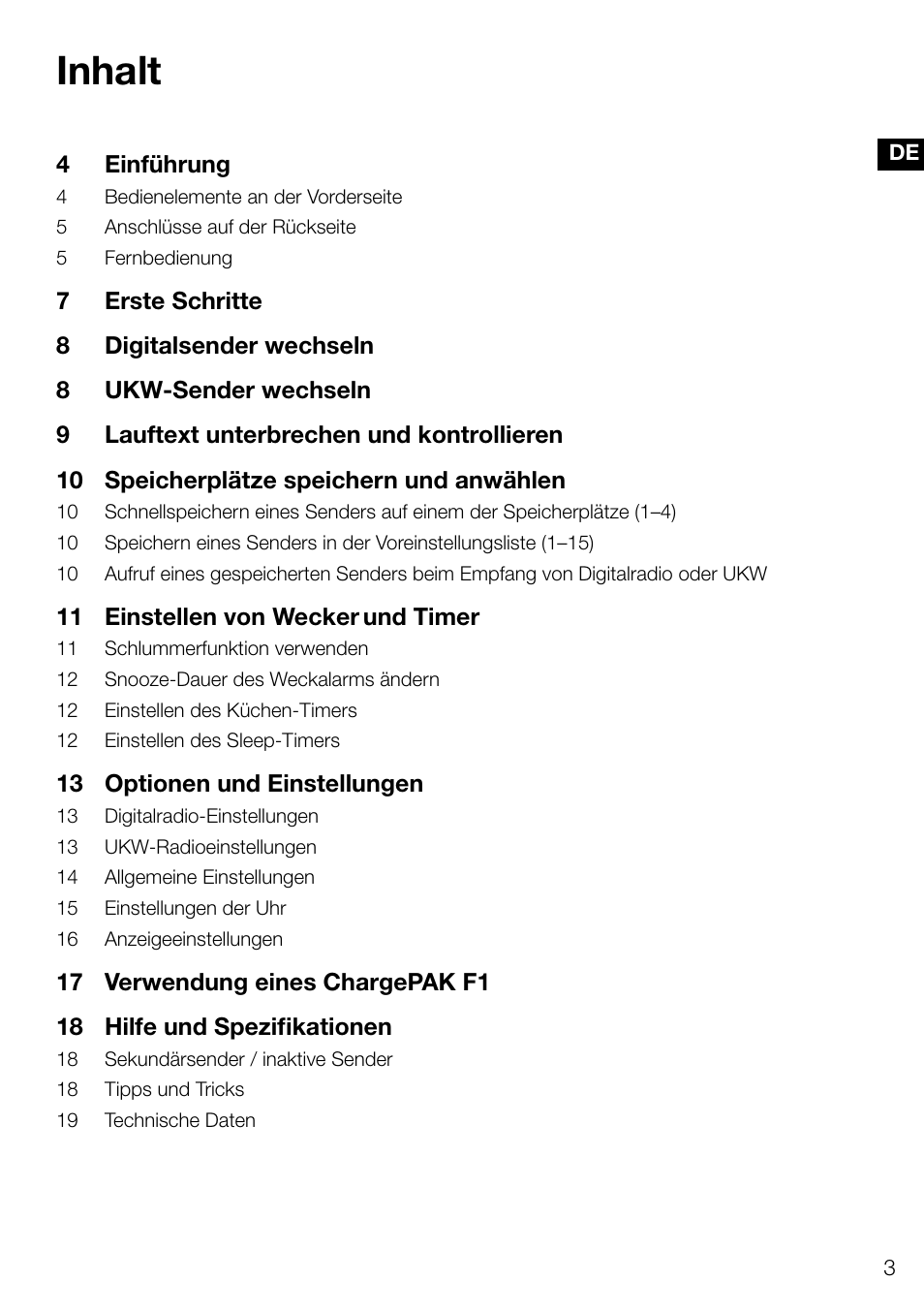 Inhalt | Pure Evoke D4 User Manual | Page 25 / 124