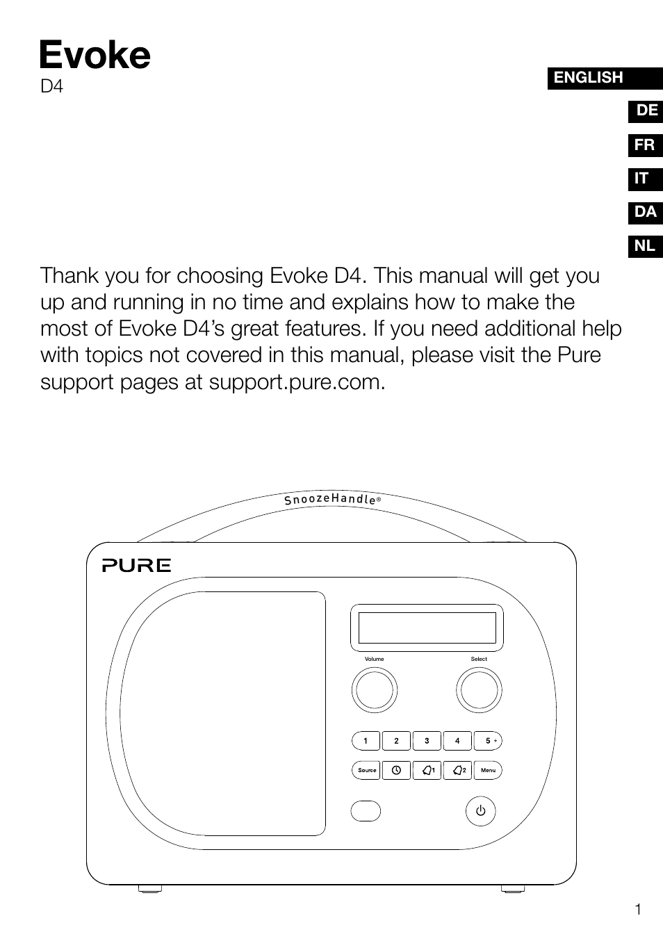 Pure Evoke D4 User Manual | Page 3 / 124