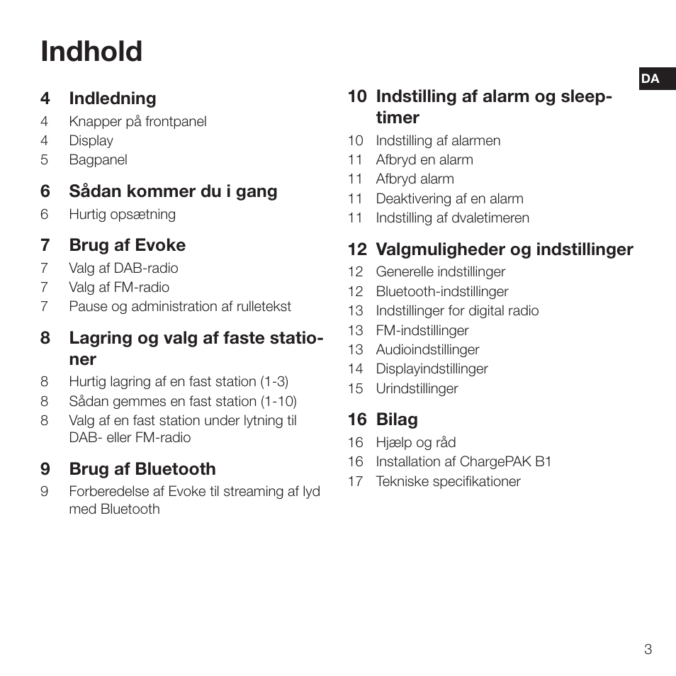 Indhold | Pure Evoke D2 with Bluetooth User Manual | Page 23 / 96