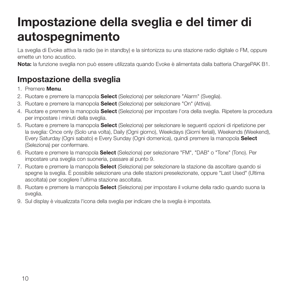 Impostazione della sveglia | Pure Evoke D2 with Bluetooth User Manual | Page 68 / 96