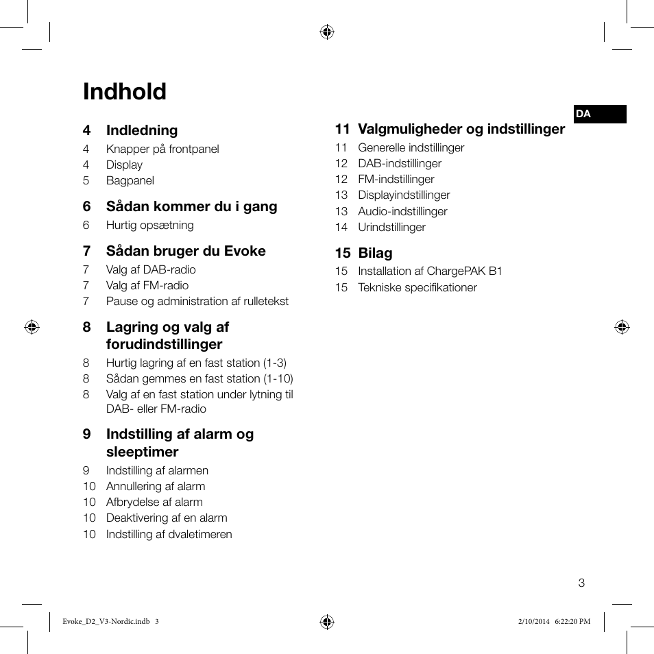 Indhold | Pure Evoke D2 User Manual | Page 21 / 36