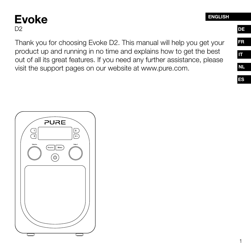 Pure Evoke D2 User Manual | Page 3 / 104
