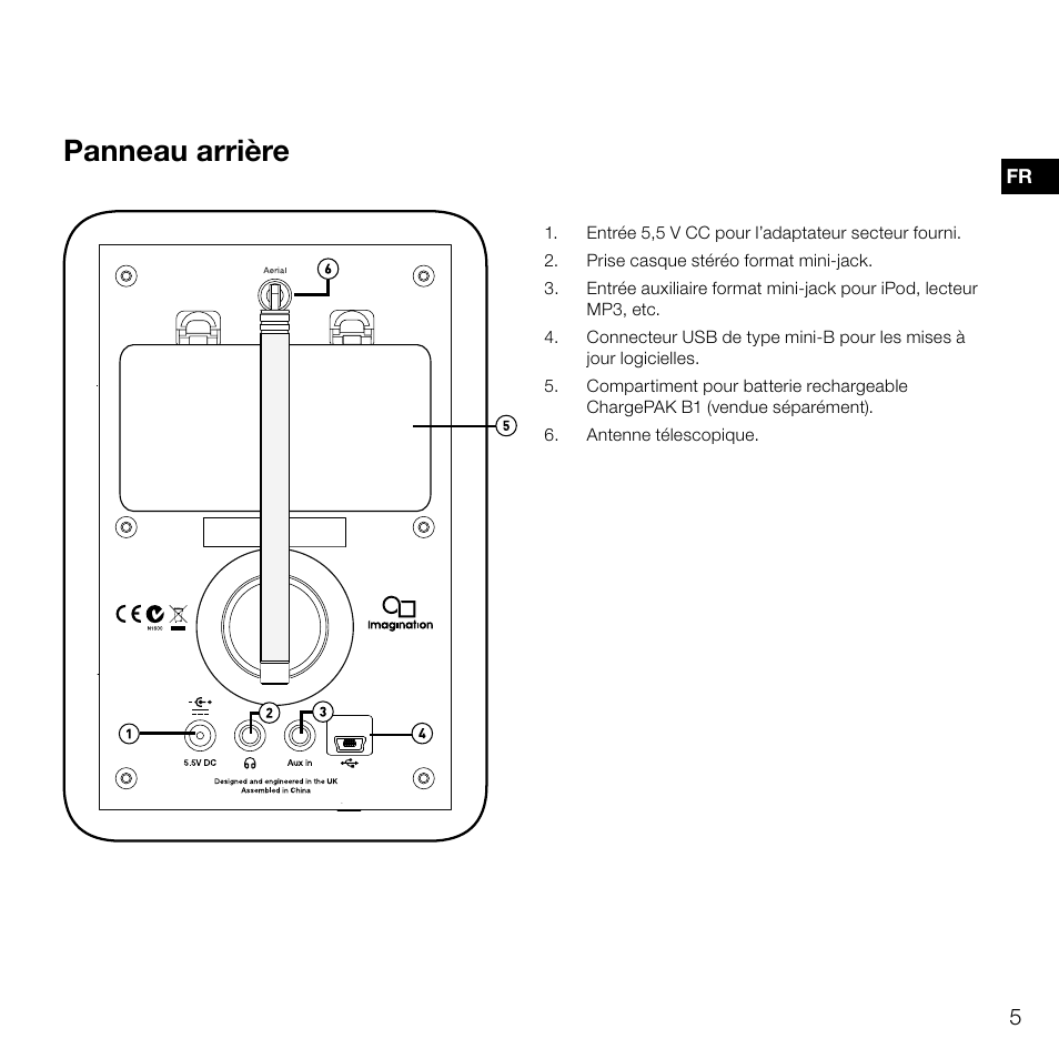 Panneau arrière | Pure Evoke D2 User Manual | Page 39 / 104