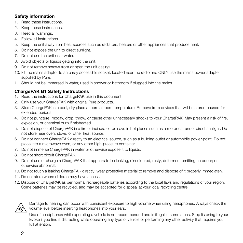 Pure Evoke D2 User Manual | Page 4 / 104