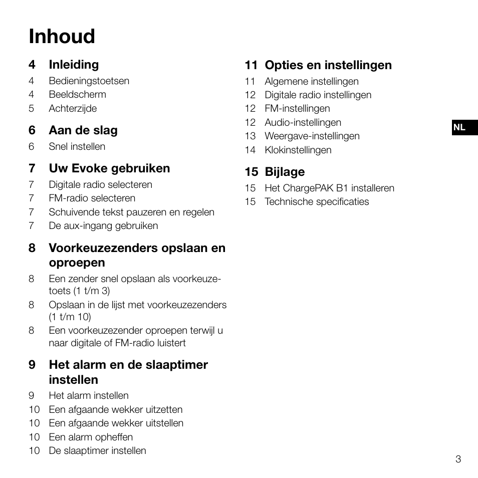 Inhoud | Pure Evoke D2 User Manual | Page 71 / 104