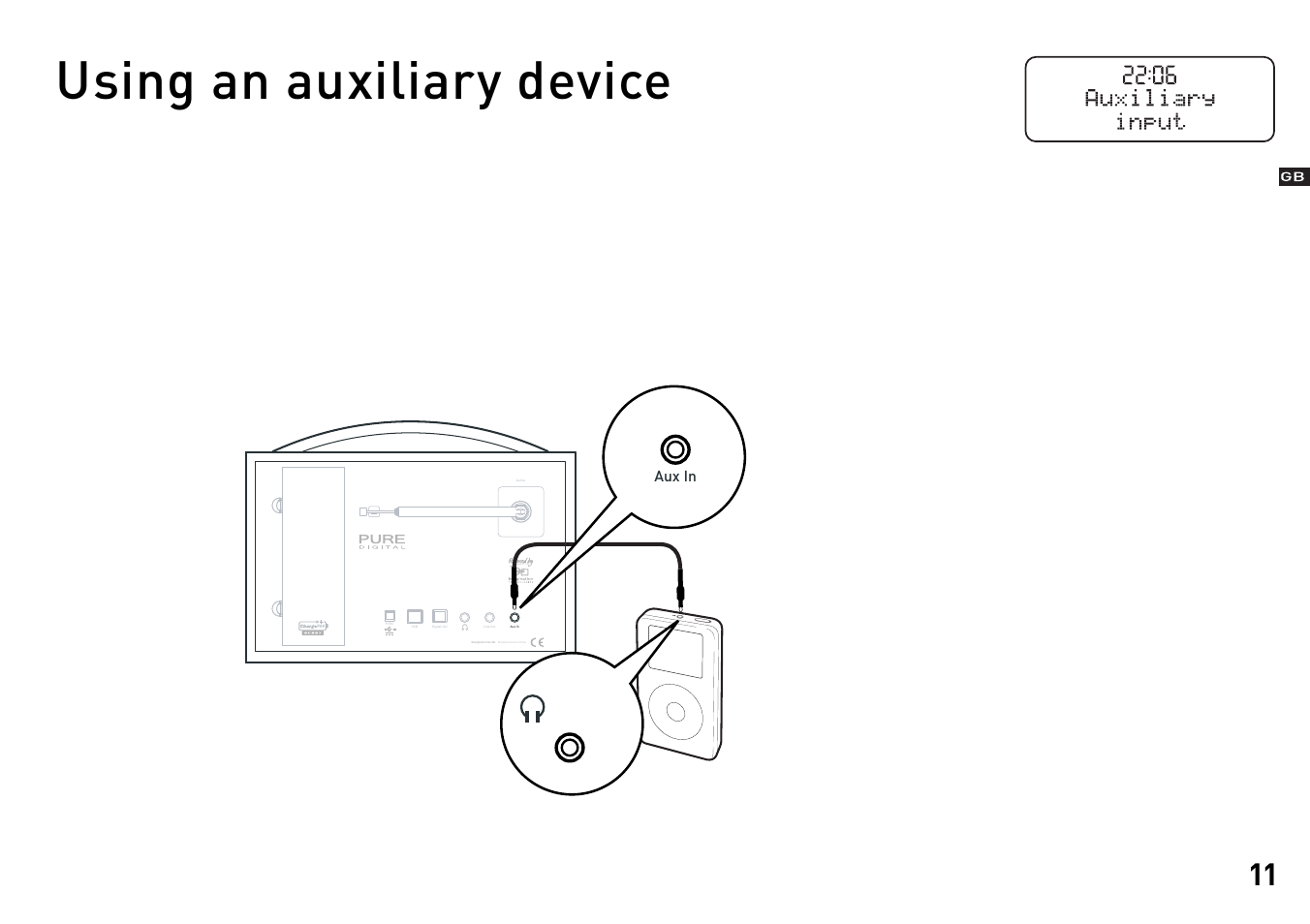Using an auxiliary device, As required | Pure Evoke-2XT - User Guide User Manual | Page 14 / 21