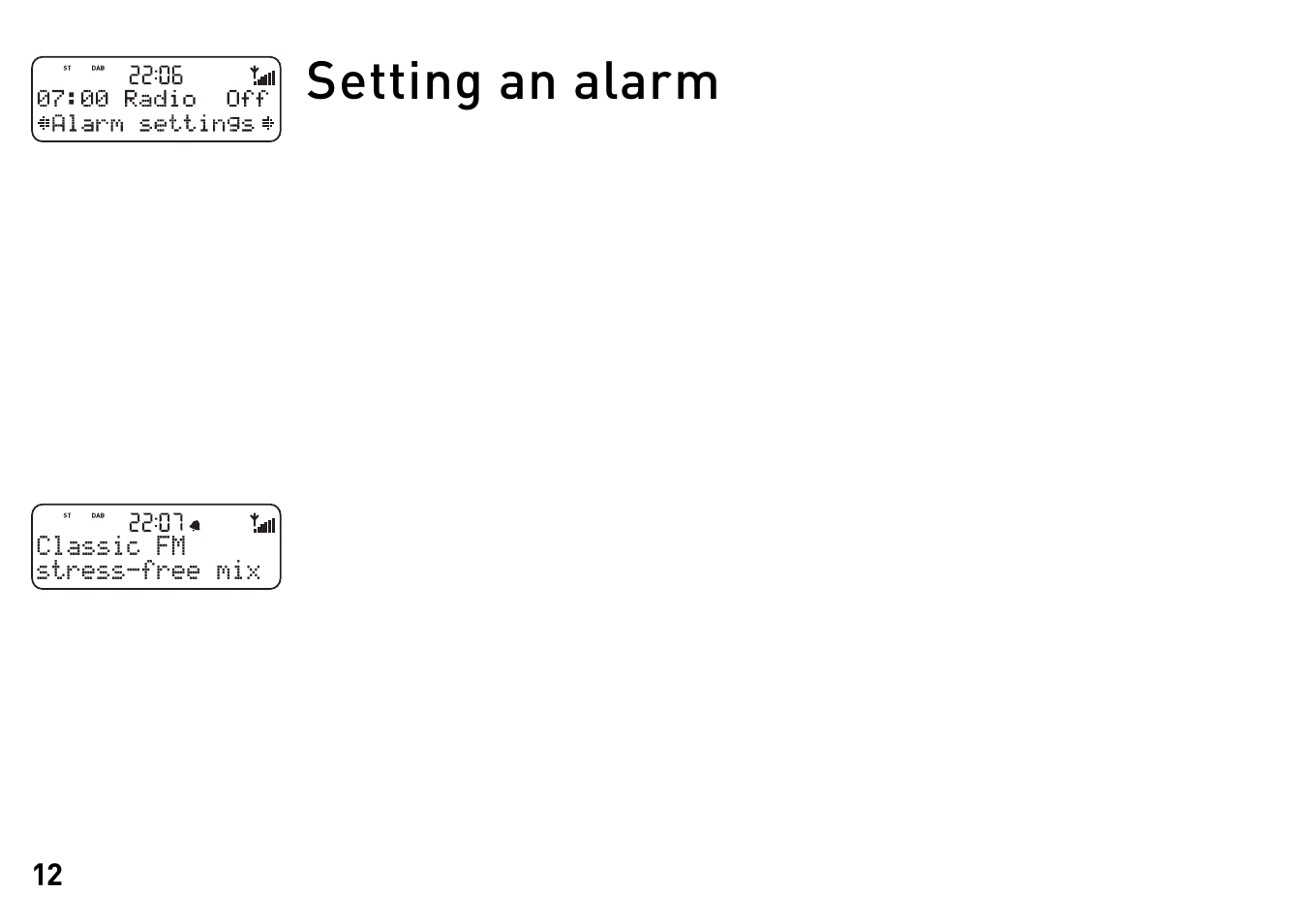Setting an alarm | Pure Evoke-2XT - User Guide User Manual | Page 15 / 21