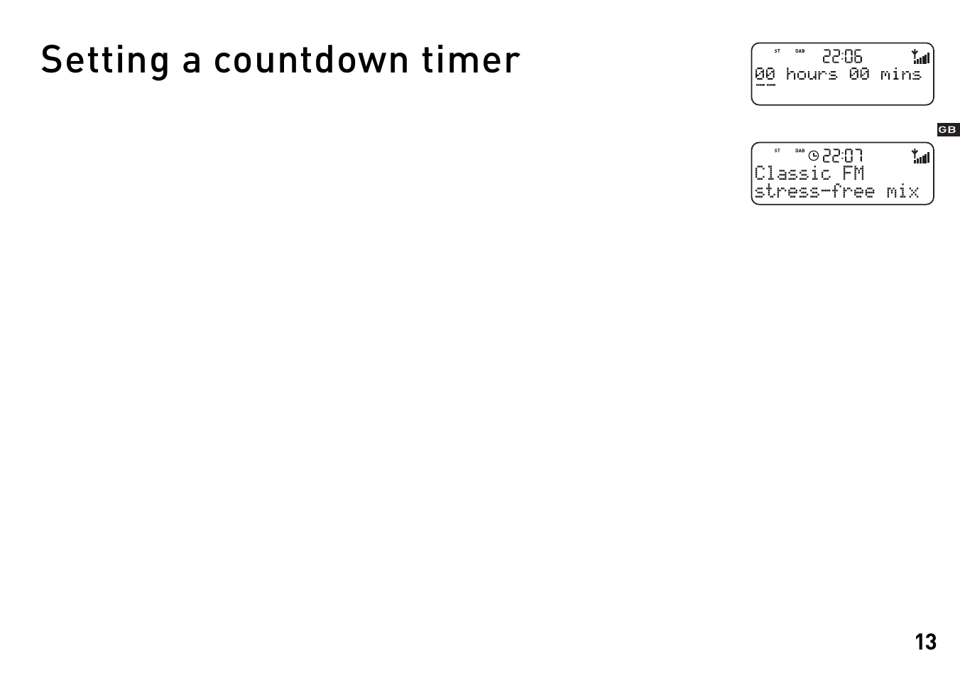 Setting a countdown timer | Pure Evoke-2XT - User Guide User Manual | Page 16 / 21