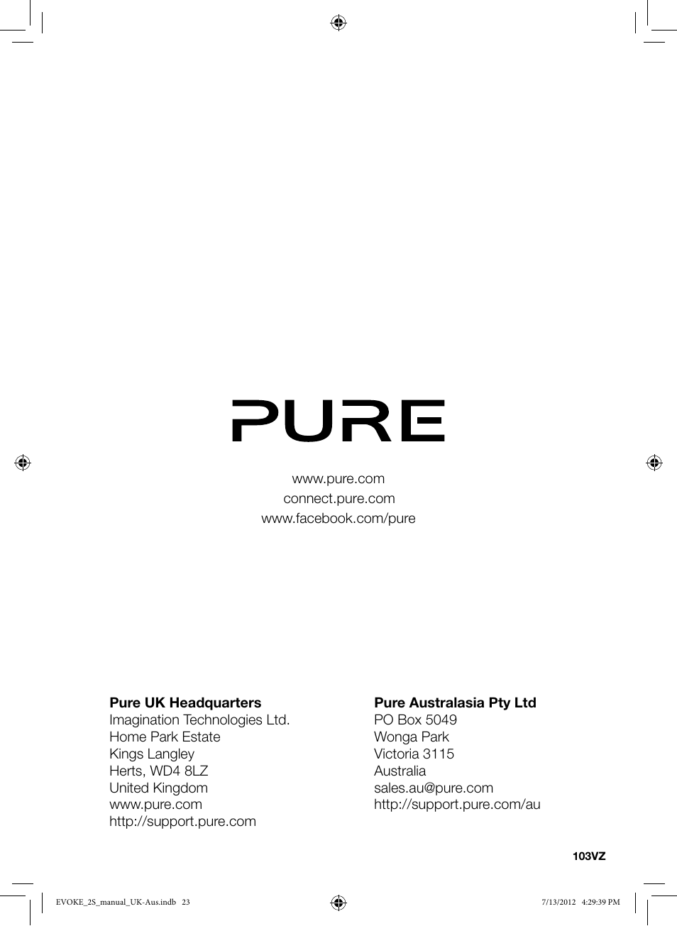Pure Evoke-2S User Manual | Page 20 / 20