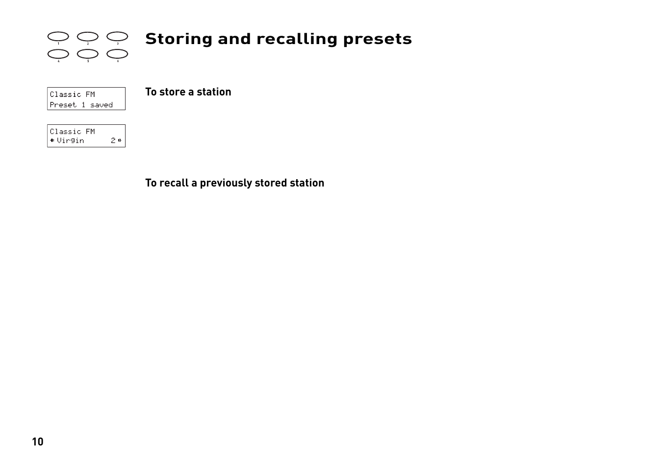 Storing and recalling presets | Pure Evoke-2 User Manual | Page 13 / 24