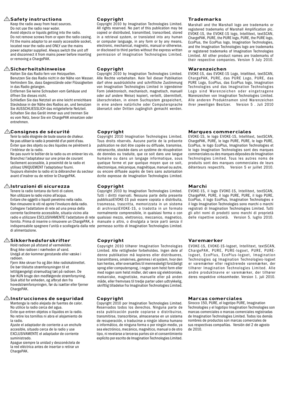 Pure Evoke-1S Marshall User Manual | Page 2 / 88