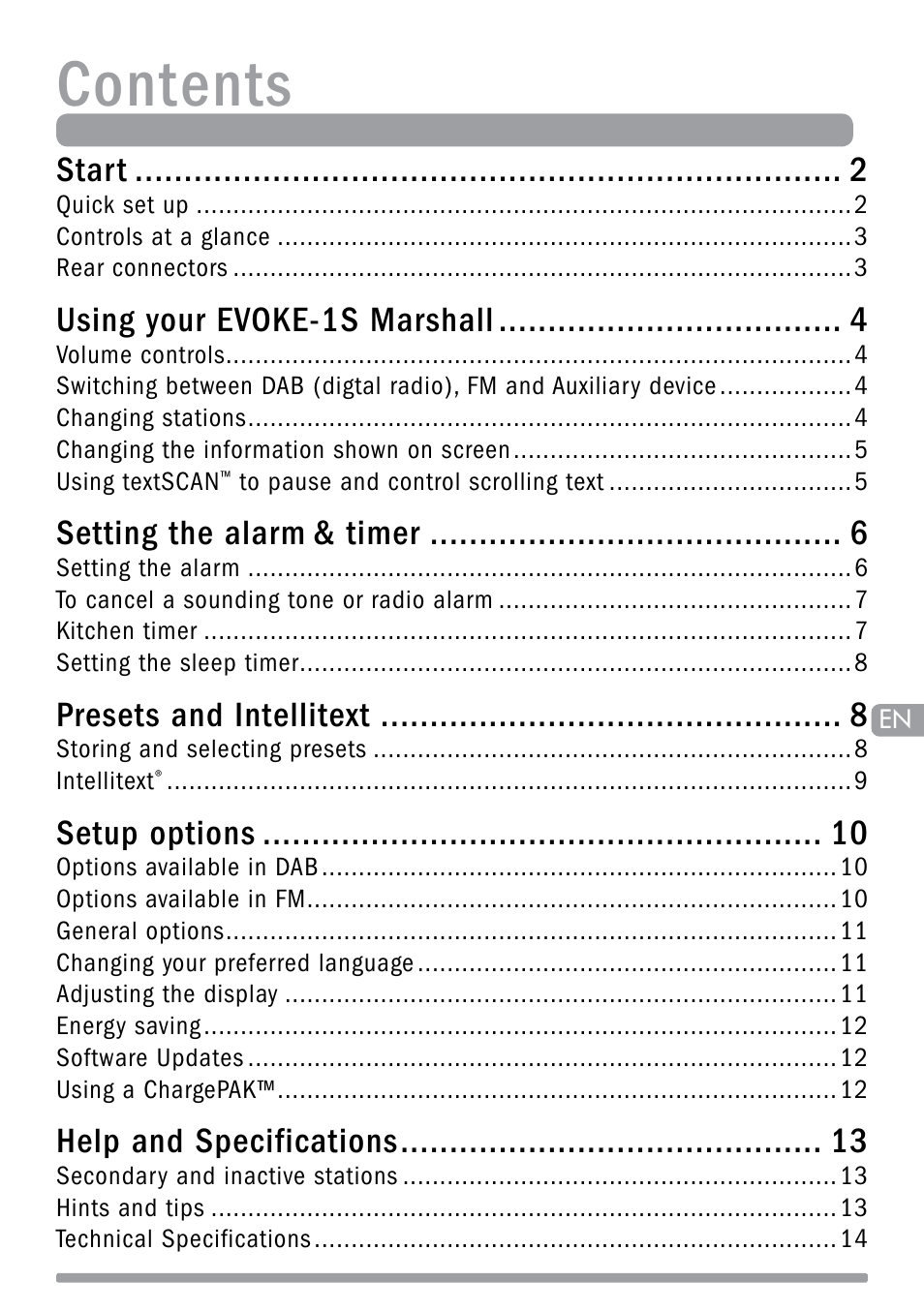 Pure Evoke-1S Marshall User Manual | Page 3 / 88