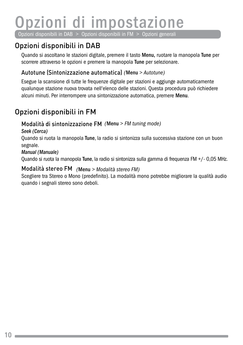Opzioni di impostazione | Pure Evoke-1S Marshall User Manual | Page 54 / 88